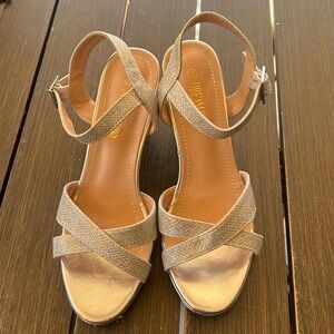 Dream Pairs Women's Open Toe Sparkly Ankle Strap